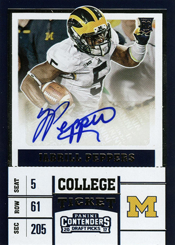 2017 Panini Contenders Draft Football College Ticket Autographs Jabril Peppers