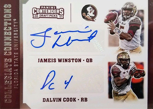 2017 Panini Contenders Draft Picks Collegiate Connections Jameis Winston Dalvin Cook