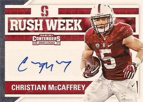 2017 Panini Contenders Draft Picks Rush Week Signatures Christian McCaffrey