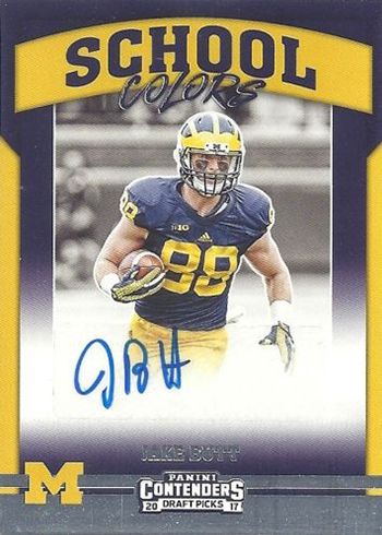 2017 Panini Contenders Draft Picks School Colors Signatures Jake Butt