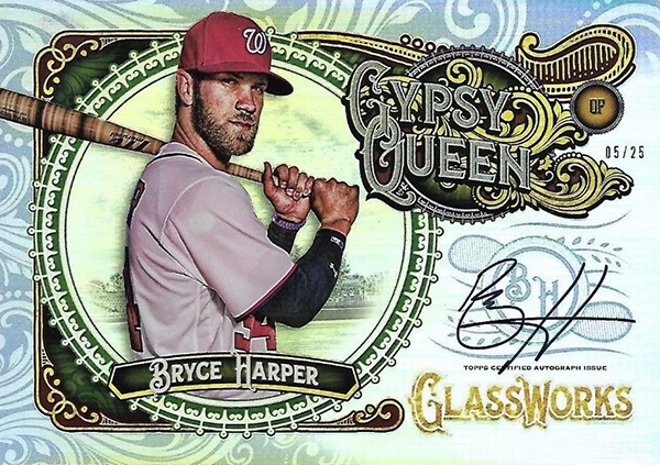 2017 Topps Gypsy Queen Glassworks Autograph Bryce Harper