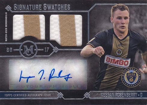 2017 Topps MLS Museum Collection Signature Swatches Keegan Rosenberry