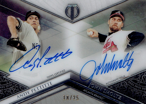 2017 Topps Tribute Baseball Duel Autographs Andy Pettitte John Smoltz