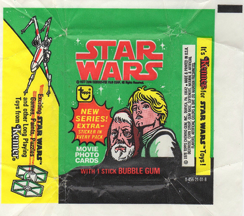 1977 star wars cards wax wrapper Brilliant colors & graphics Darth Vader 