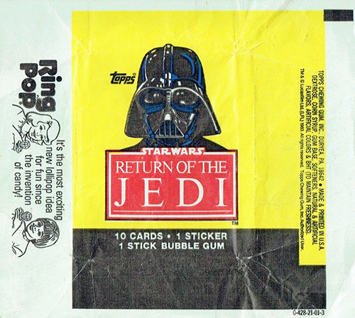1983 Topps Return of the Jedi Series 1 Wrapper Darth Vader