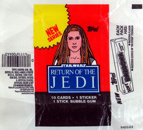 1983 Topps Return of the Jedi Series 2 Wrapper Leia