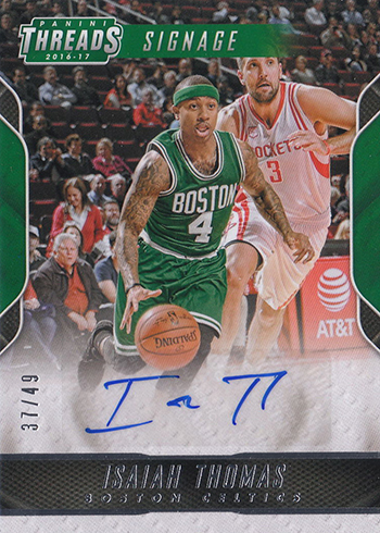 2016-17 Panini Threads Basketball Signage Isaiah Thomas