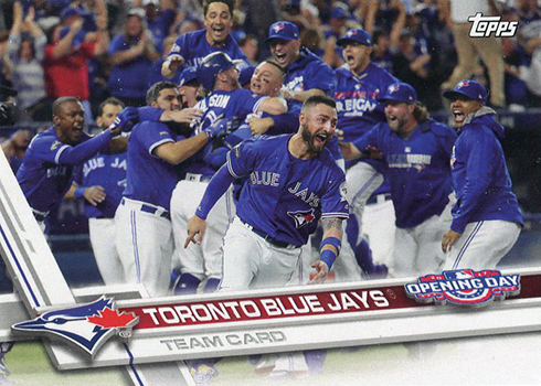 2017 Topps Opening Day Blue Jays Team Card Front TOR