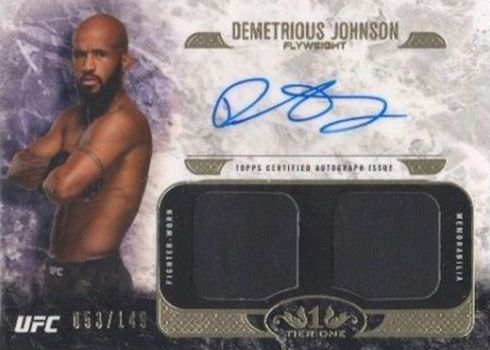 DEMETRIOUS JOHNSON 2017 Topps UFC Museum Collection newest Dual Patch Auto SP /75 MMA