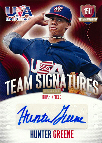 2014 Panini USA Baseball 15U Team Signatures Hunter Greene