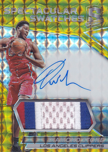 2016-17 Panini Spectra Basketball Spectacular Swatches Autographs Gold Diamond Stone