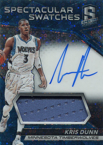 2016-17 Spectra Basketball Spectacular Swatches Blue Kris Dunn