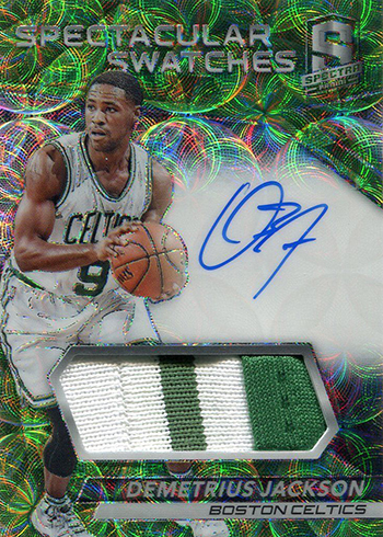 2016-17 Spectra Basketball Spectacular Swatches Signatures Neon Green Demetrius Jackson