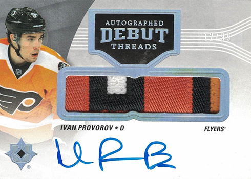 2016-17 Upper Deck Ultimate Collection Hockey Autographed Debut Threads Patch Ivan Provorov