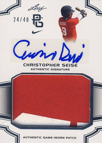 2016 Leaf Perfect Game Chris Seise Autographed Patch