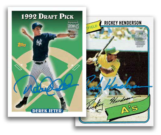 2017-Topps-Archives-Signature-Series-Baseball-Postseason-Edition-Derek-Jeter-Rickey-Henderson