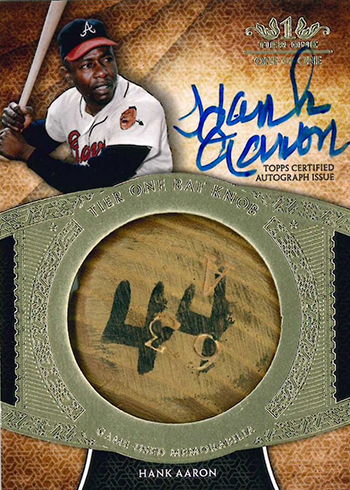 2017 Topps Tier One Baseball Autographed Bat Knob Hank Aaron