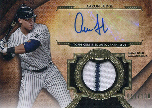 2017 Topps Tier One Baseball Tier One Autographed Relics Aaron Judge