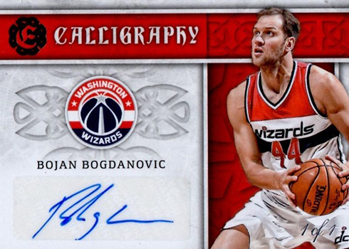 2016-17 Panini Excalibur Basketball CAlligraphy Gunmetal Bojan Bogdanovic