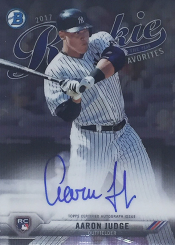 2017 Bowman Rookie of the Year Favorites Autographs Aaron Judge