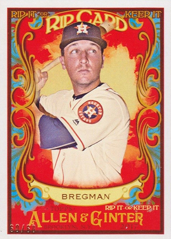 2017 Topps Allen and Ginter Baseball Rip Card Alex Bregman 60