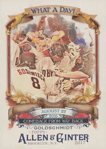 2017 Topps Allen and Ginter Baseball What a Day Paul Goldschmidt