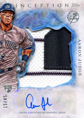 2017 Topps Inception Autograph Jumbo Patch Aaron Judge 45