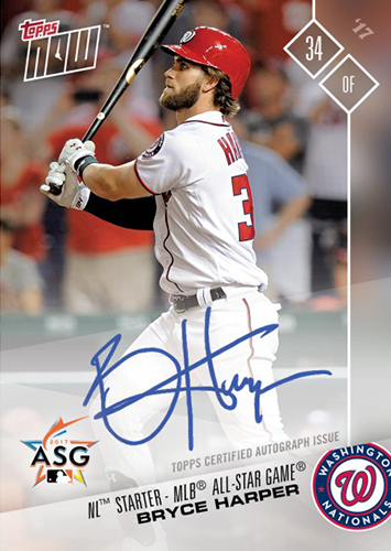 2017 Topps Now American League All-Star Bryce Harper Autograph