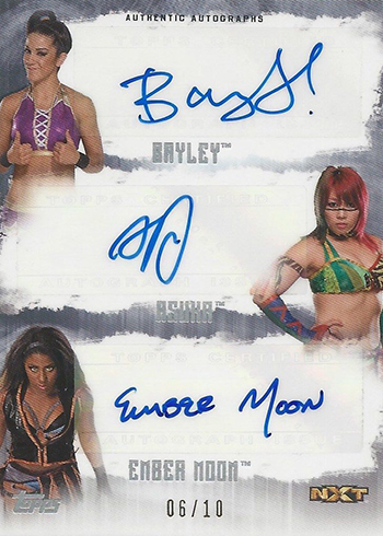 2017 Topps WWE Undisputed Triple Autograph Bayley Asuka Ember Moon