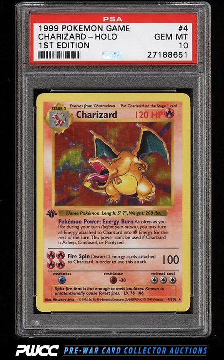 1999 shiny Charizard Pokémon card sells for record £169,000