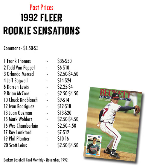 1992 Fleer #1 FRANK THOMAS Rookie Sensations NNOF Error