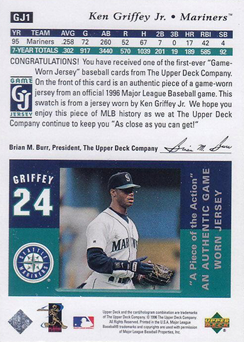 Remembering 1997 Upper Deck Game Jersey Cards