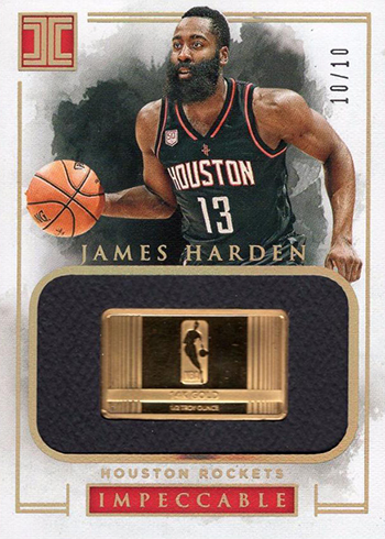 2016-17 Panini Impeccable Basketball NBA Logo Gold James Harden