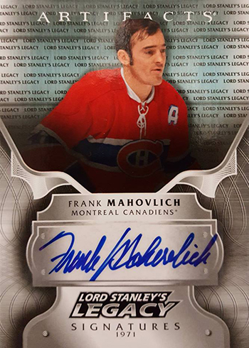 2017-18 Upper Deck Artifacts Hockey Lord Stanley's Legacy Signatures Frank Mahovlich