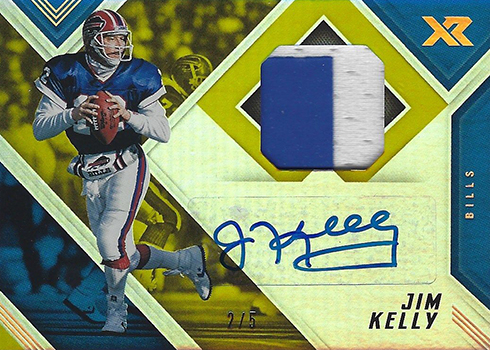 2017 Panini XR Football Autographed Swatches Gold Jim Kelly