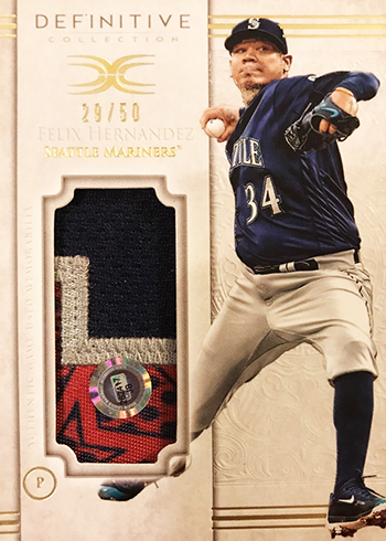 Felix Hernandez player worn jersey patch baseball card (Seattle