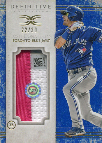  Josh Donaldson player worn jersey patch baseball card