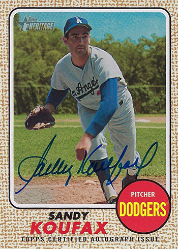 2017 Topps Heritage High Number Baseball Sandy Koufax Autograph