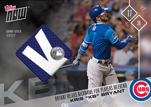 2017 Topps Now Players Weekend Relics Kris Bryant