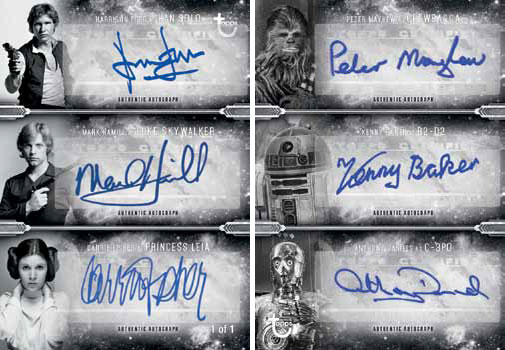 2018 Topps Star Wars Black and White Six Autograph