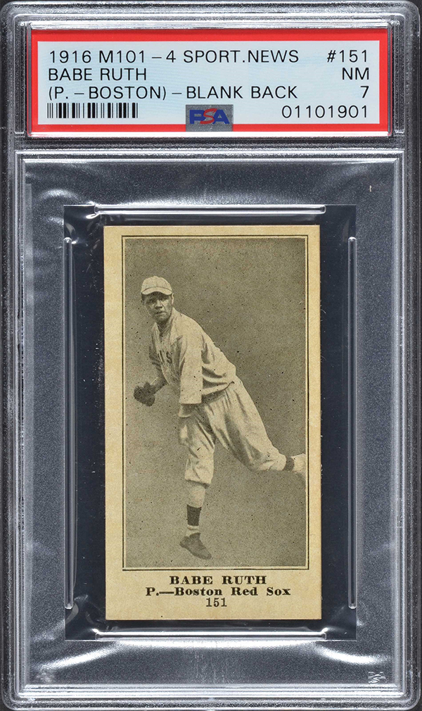 1916 M101-4 Sporting News Babe Ruth