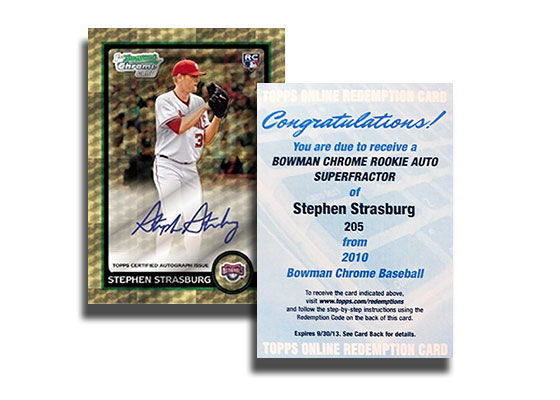 Stephen Strasburg Rookie 2010 Bowman Chrome Topps 100 Refractors #TPC1 –