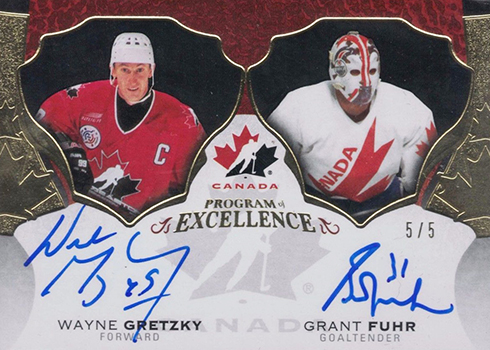 2016-17 Upper Deck The Cup Hockey Program of Excellence Dual Autographs Wayne Gretzky Grant Fuhr