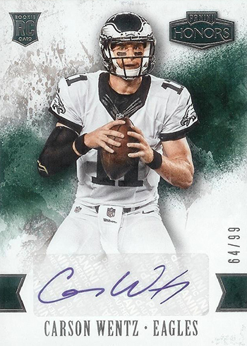 Carson Wentz Philadelphia Eagles Autographed 2016 Panini Contenders Rookie  of the Year Contenders #7 Card - BGS 9.5