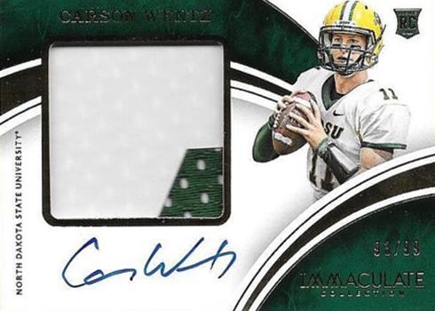 2016 Panini Immaculate Collegiate Carson Wentz Rookie Card