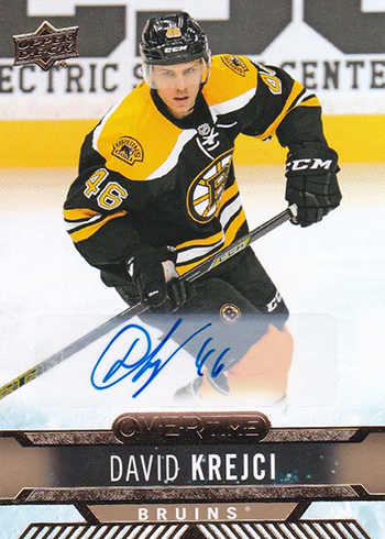 2017-18 Upper Deck Overtime Hockey Gold Foil Autographs David Krejci