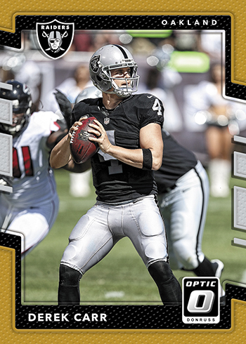 2017 Football Cards - Optic Holo Gold Derek Carr