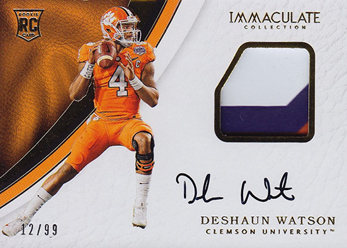 2017 National Treasures DESHAUN WATSON Auto /25 Jersey Rookie Clemson –  Forever Young Sports Cards