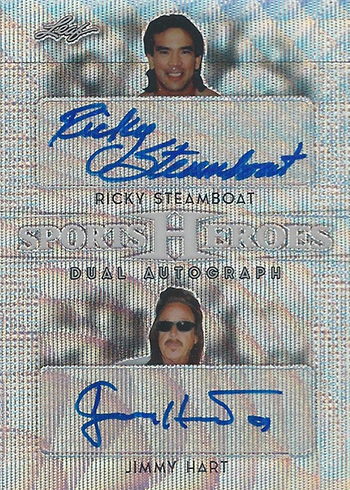 2017 Leaf Metal Sports Heroes Dual Autographs Wave Prismatic Ricky Steamboat Jimmy Hart