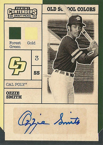 2017 Panini Contenders Draft Picks Baseball Old School Colors Signatures Ozzie Smith